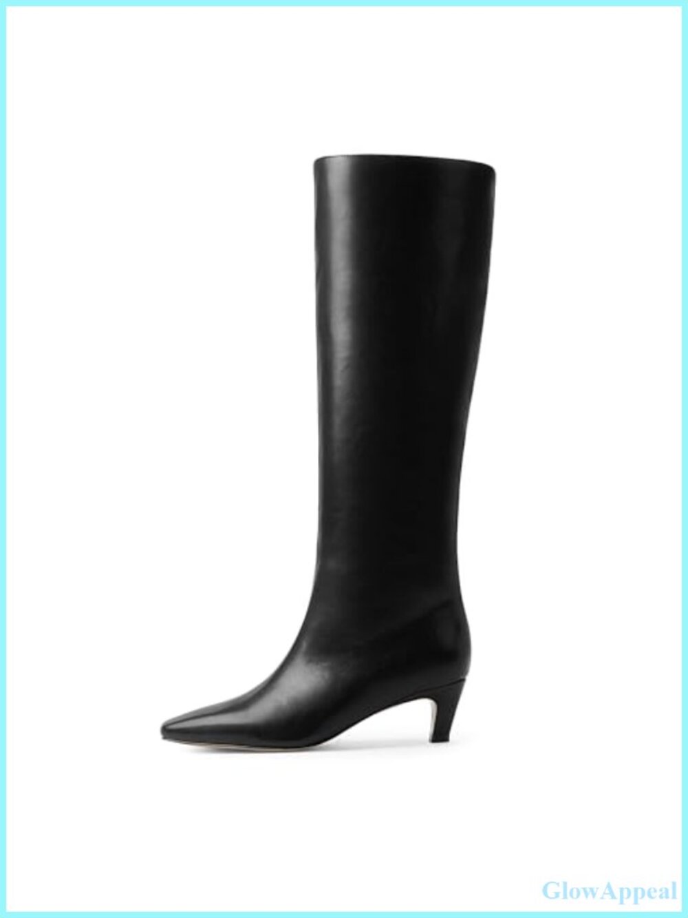 Knee High Boots Square Toe Kitten Heel Tall Dress Boots